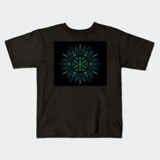 Blue-green geometric design Kids T-Shirt